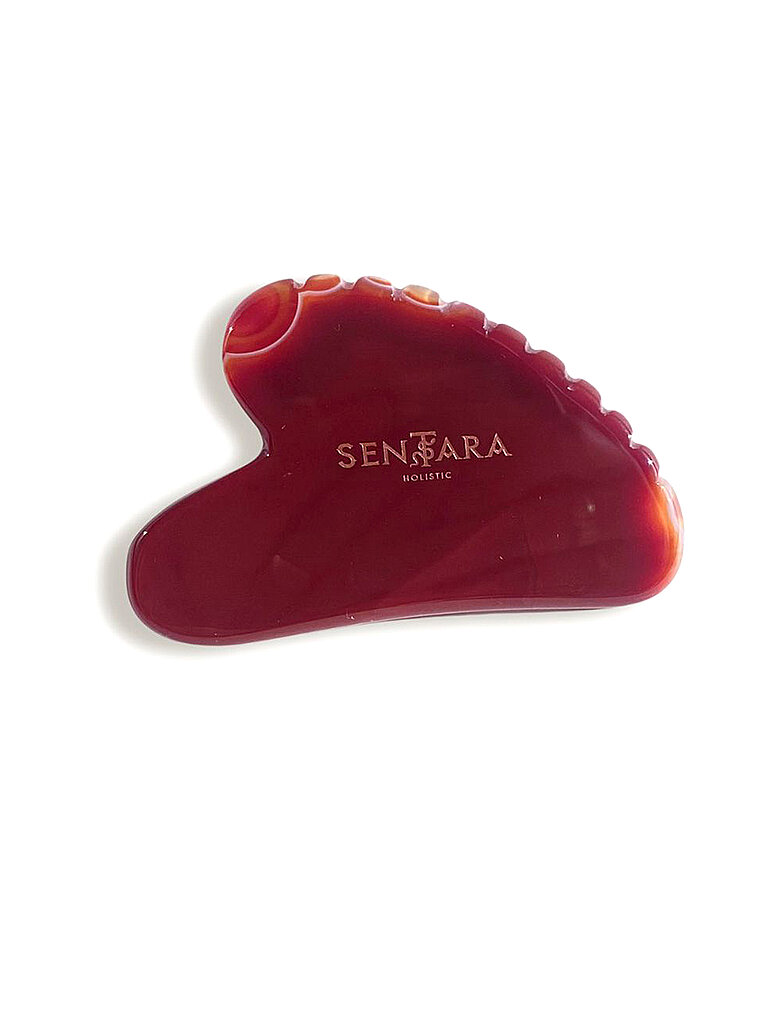 SENTARA Piedra de masaje - Gua Sha Corazón con Dientes Cornalina Roja rojo