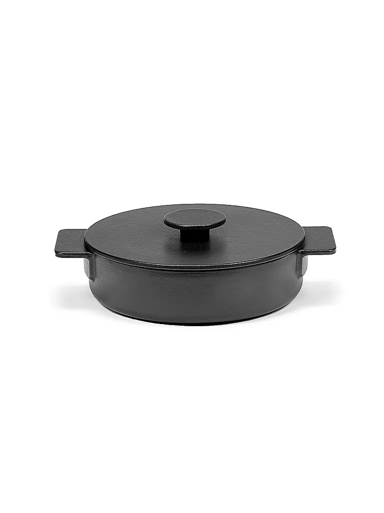 SERAX | Kasserolle "Surface - Enamel Cast Iron" 23cm/1,7l (Schwarz) | schwarz
