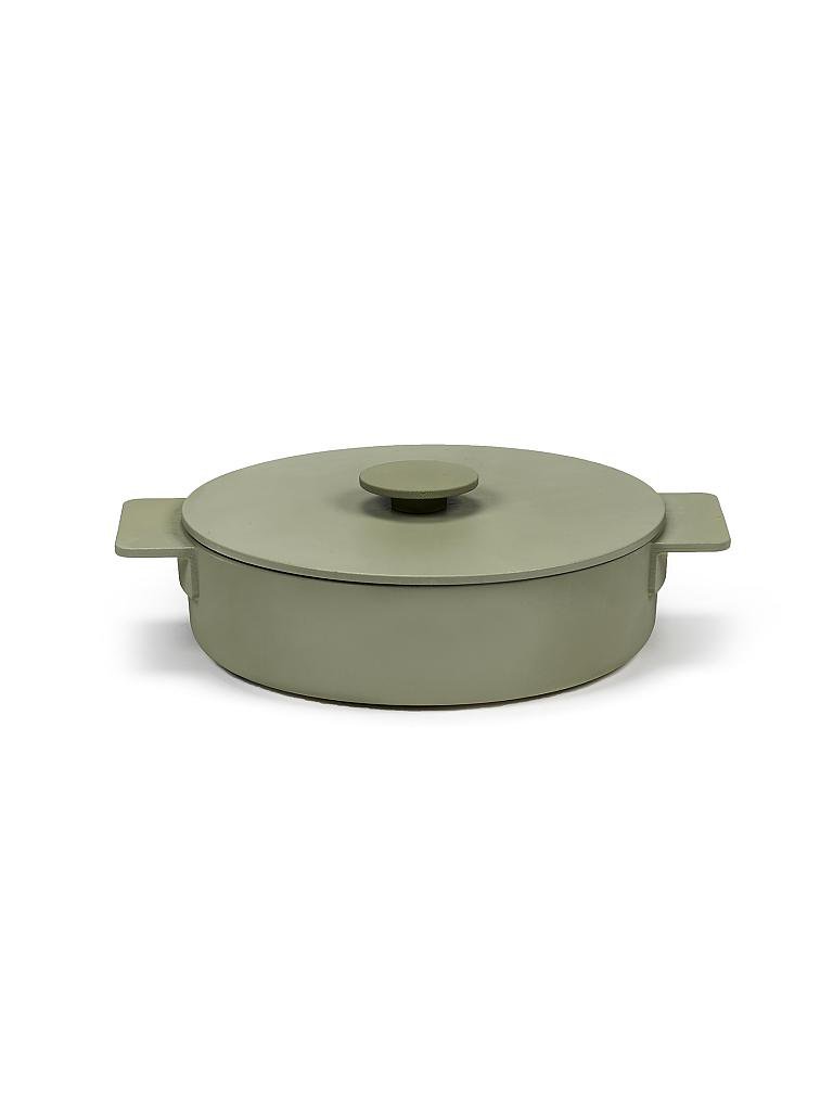 SERAX | Kasserolle "Surface - Enamel Cast Iron" 26cm/2,6l (Camogreen) | grün