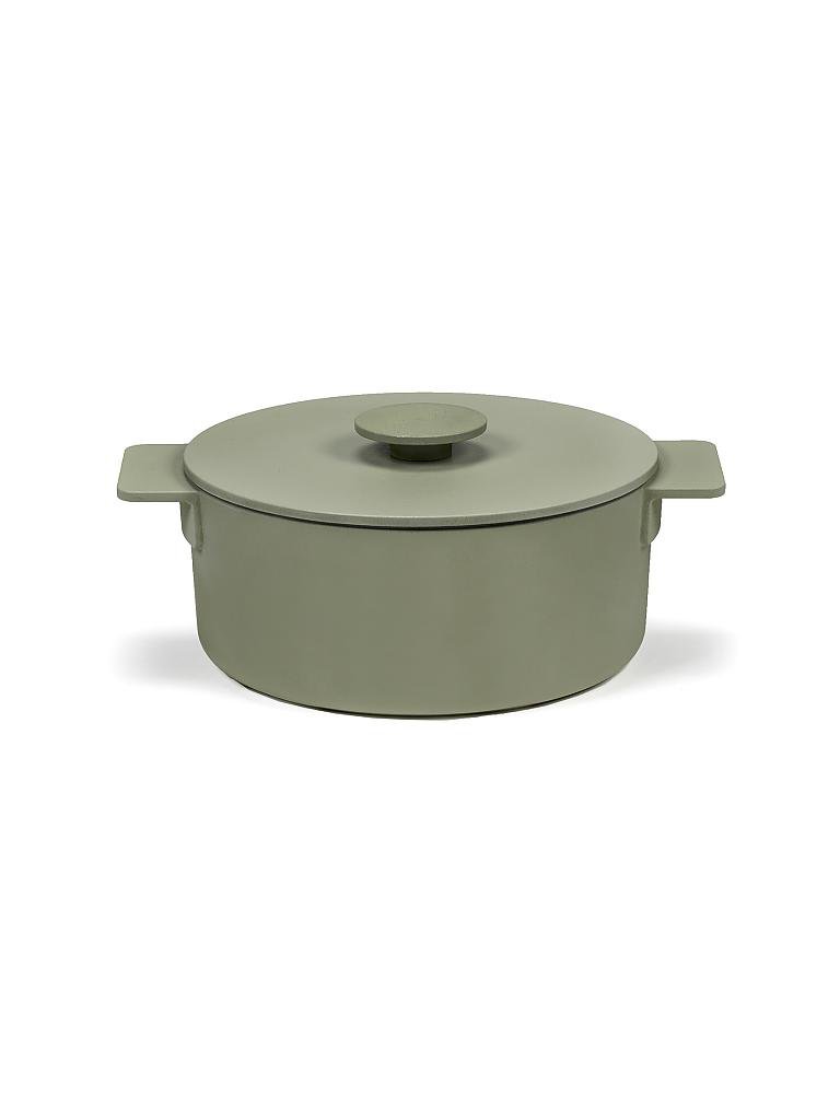 SERAX | Kochtopf "Surface - Enamel Cast Iron" 20cm/2l (Camogreen) | grün