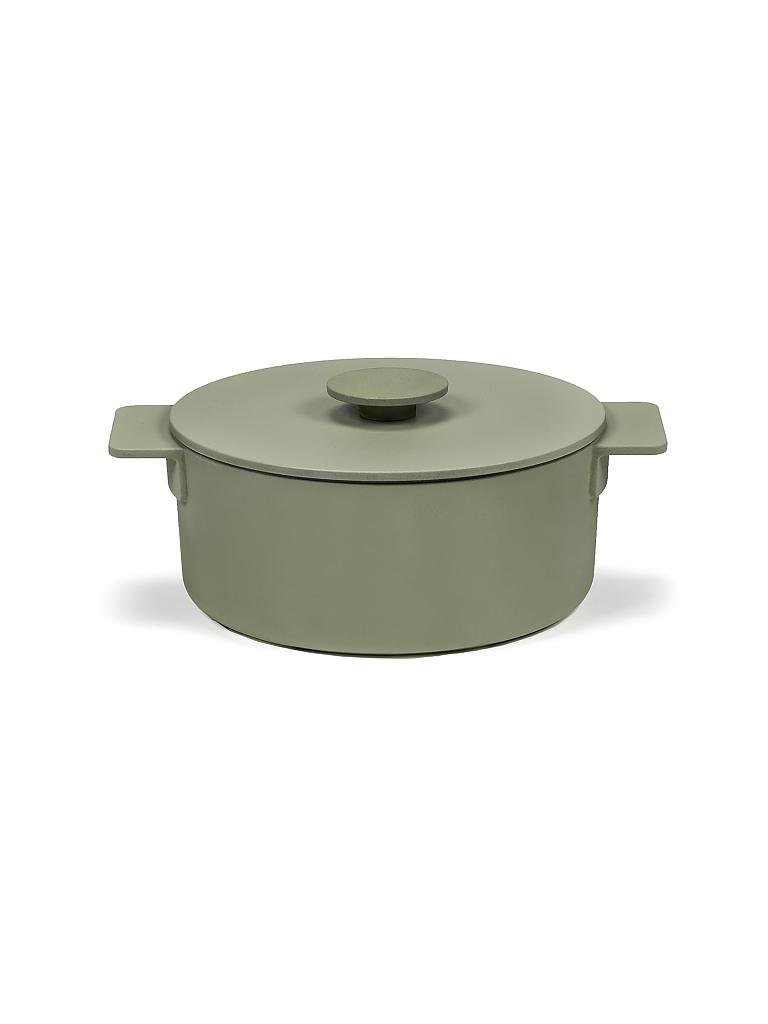 SERAX | Kochtopf "Surface - Enamel Cast Iron" 23cm/3l (Camogreen) | grün