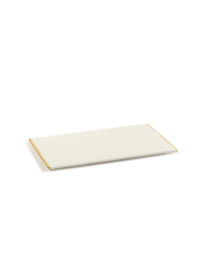 SERAX | Teller eckig Desiree 21,3x13,5cm Weiss/Gold | weiß