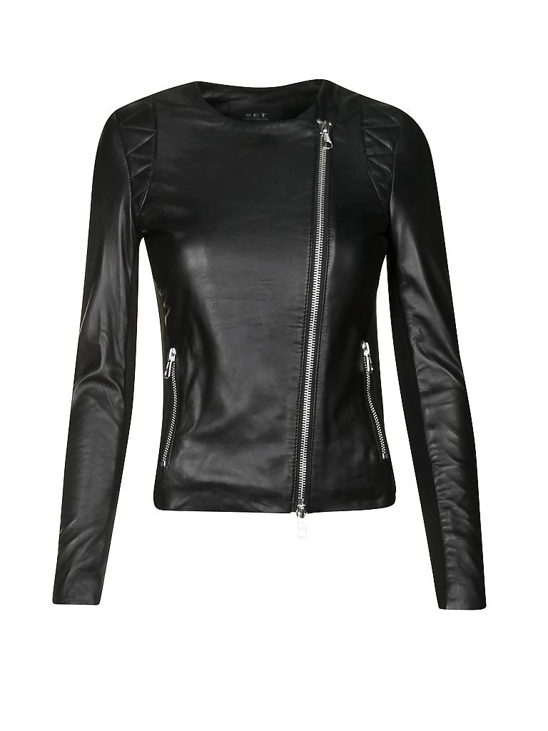 SET | Lederjacke | schwarz