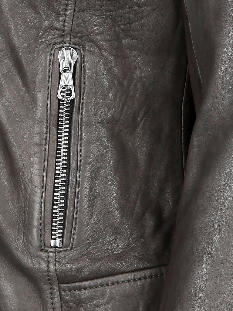 SET | Lederjacke | grau