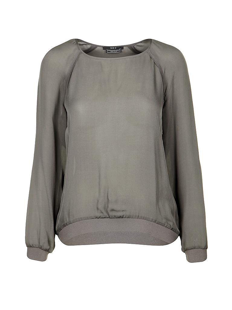 SET | Seiden-Bluse | grau
