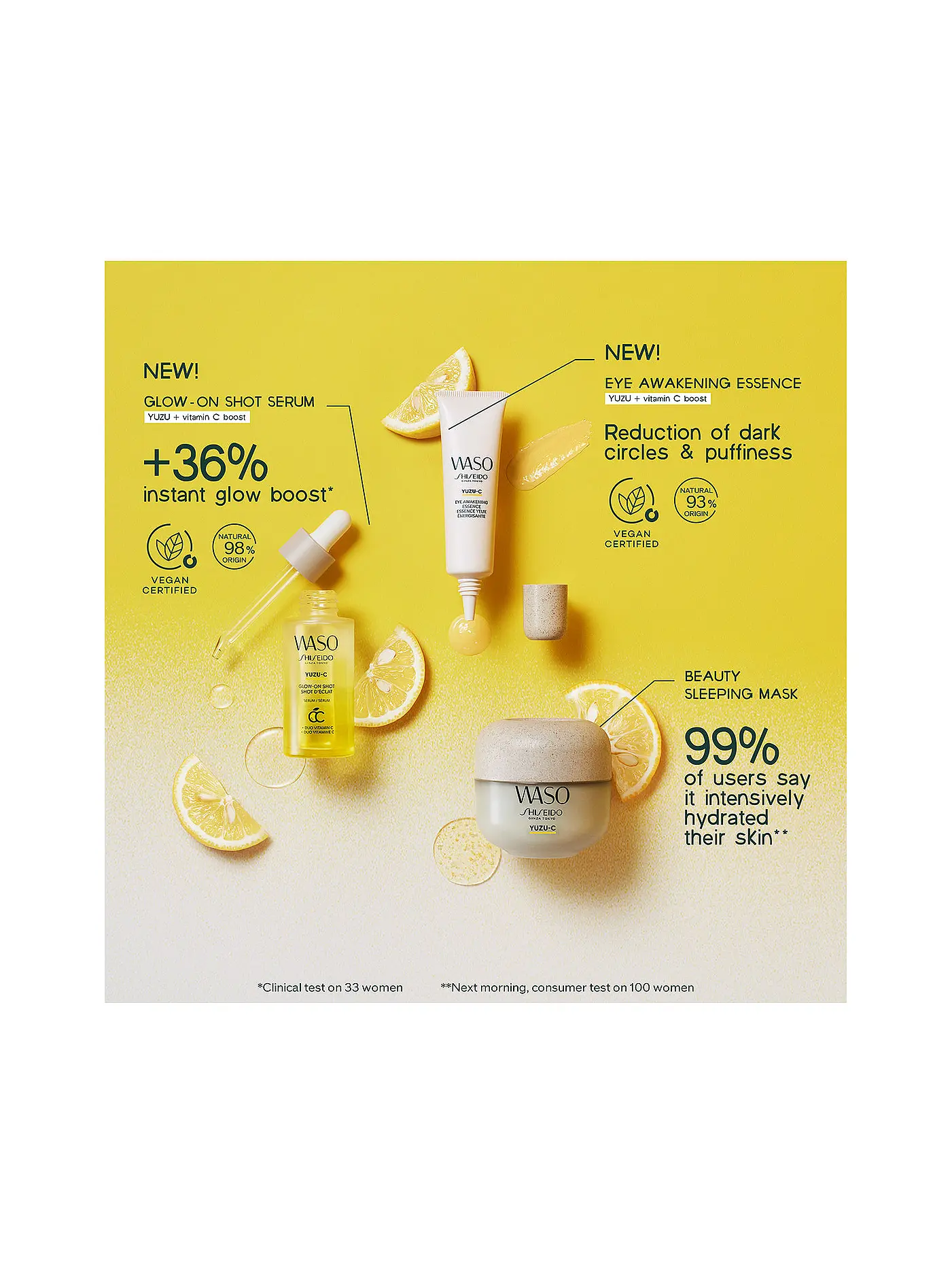 SHISEIDO | Gesichtscreme - WASO YUZU-C Glow-On Shot 28ml | keine Farbe