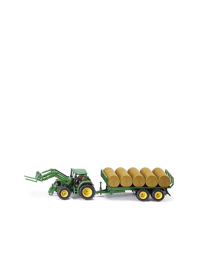 SIKU | John Deere Traktor mit Rundballenanhänger  | keine Farbe