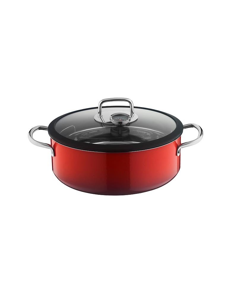 SILIT | Dampfgarer mit Deckel 28cm/6l ecompact (Energy Red) | rot