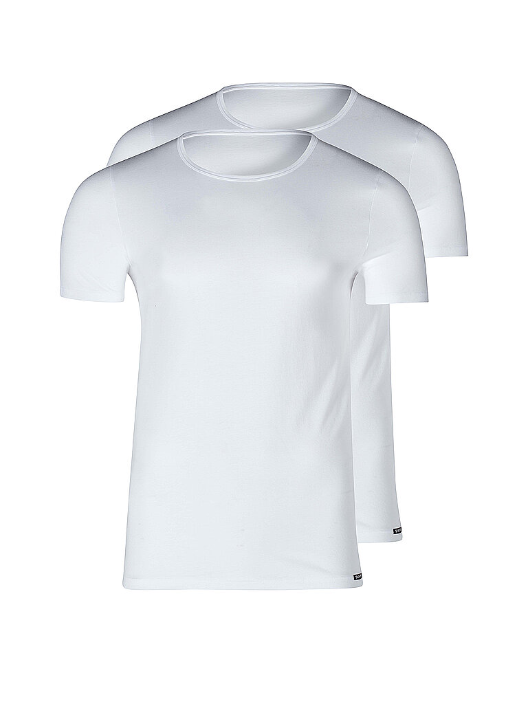 T-Shirt 2er Pkg. white weiss L herren