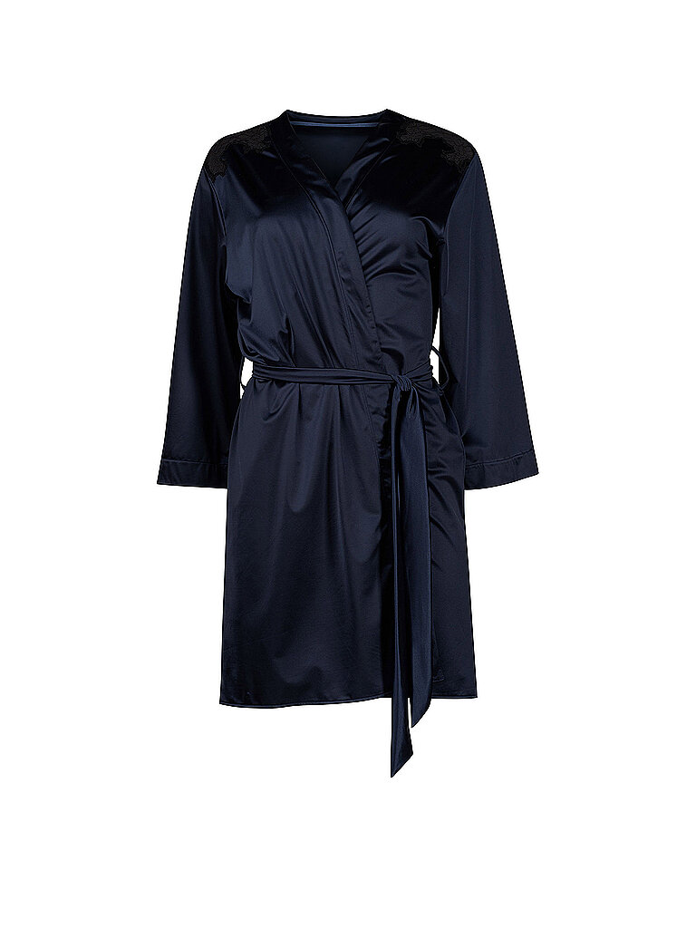 SKINY Morgenmantel SATIN DREAMS black iris dunkelblau | 36-38