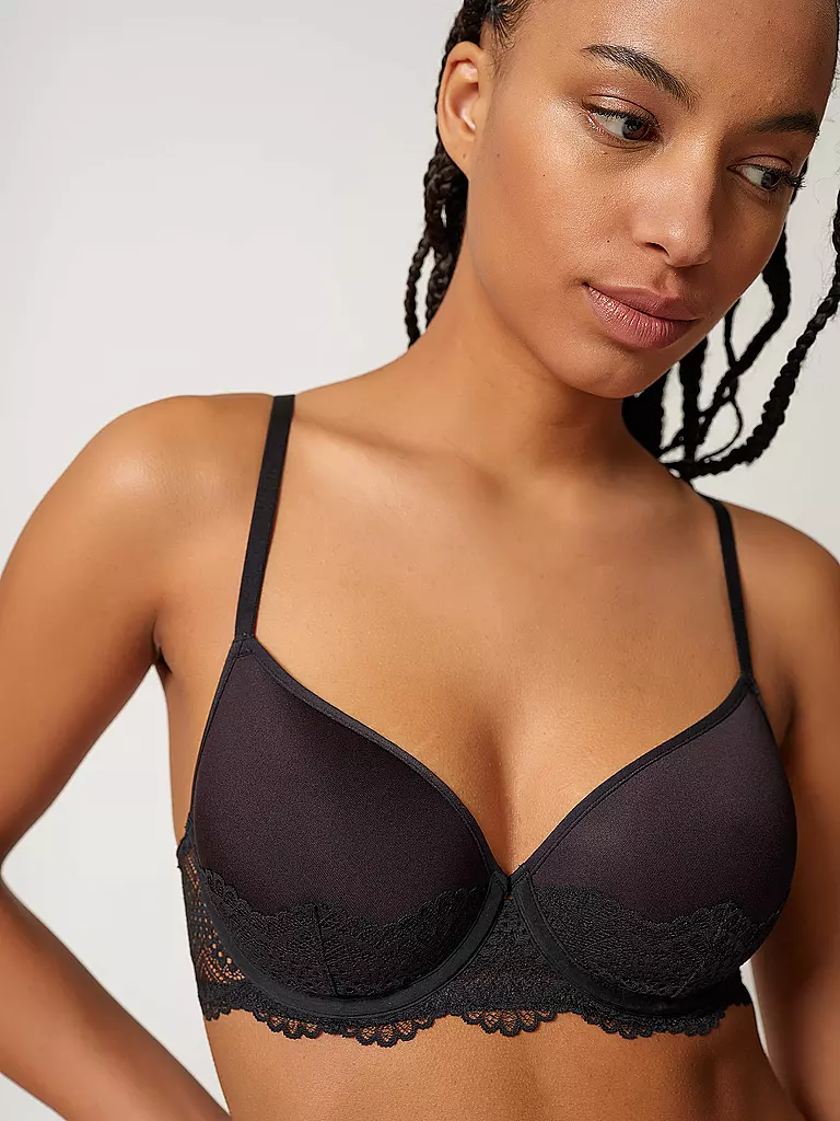 SKINY | BH gefüttert black | hellblau