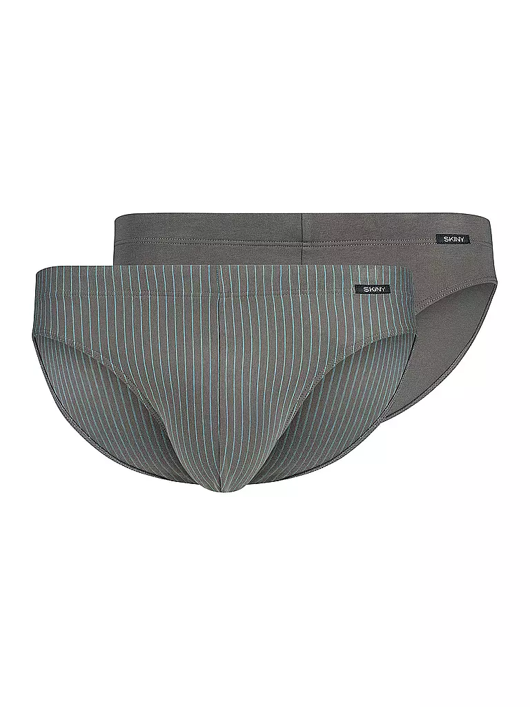 SKINY | Slip 2er Pkg. gunmetal stripes selection | grau