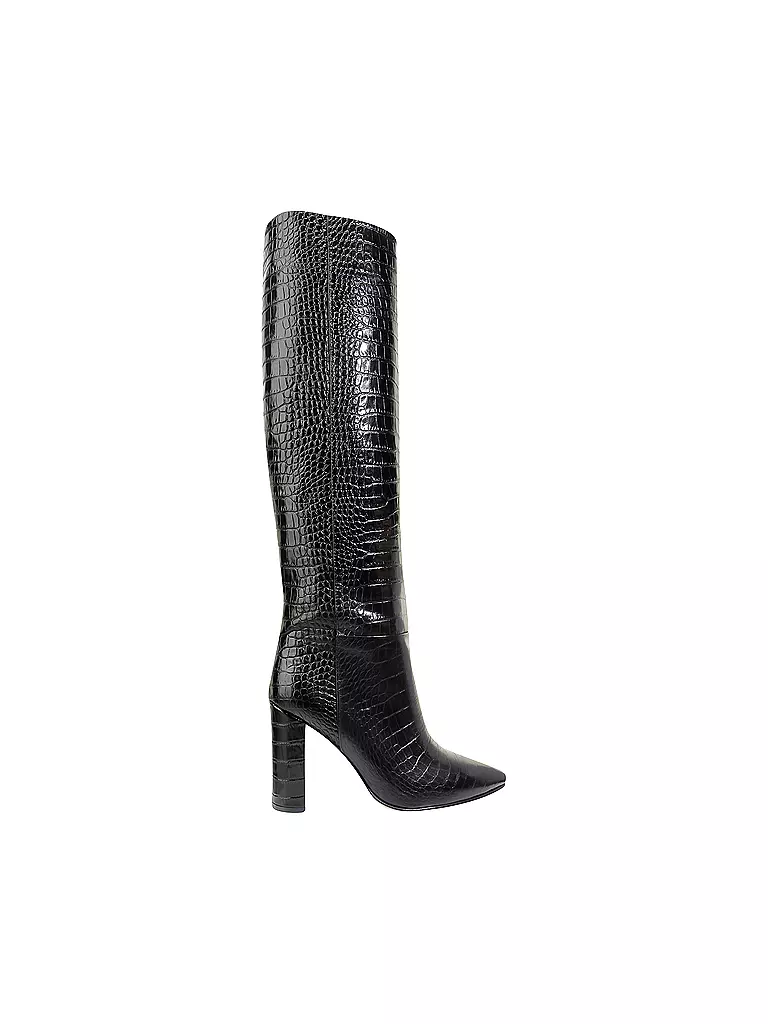 SLY010 | Lederstiefel Croco | schwarz