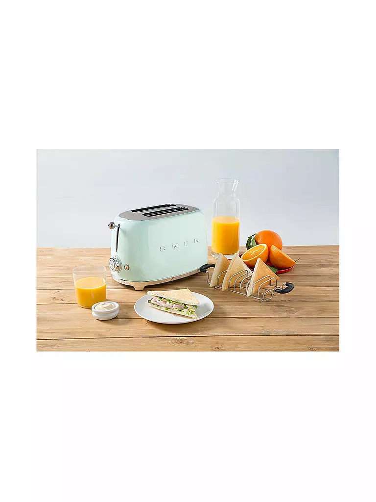SMEG | 2 Schlitz Toaster 50‘s Retro Style Pastellgrün TSF01PGEU | schwarz