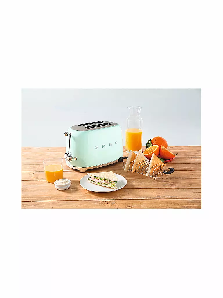 SMEG | 2 Schlitz Toaster 50‘s Retro Style Pastellgrün TSF01PGEU | schwarz