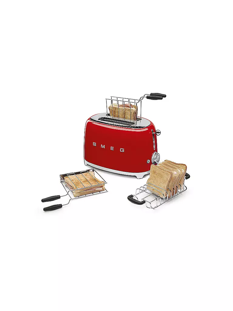 SMEG | 2 Schlitz Toaster 50‘s Retro Style Rot TSF01RDEU | schwarz