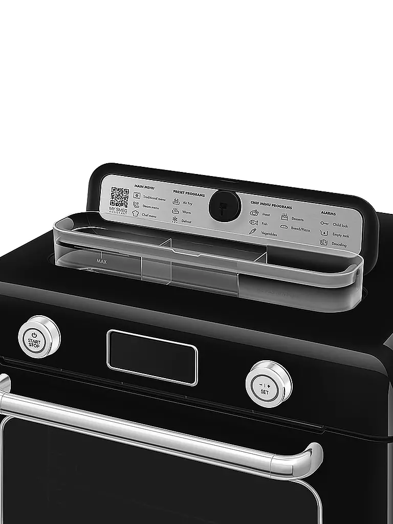 SMEG | Kombi-Tisch Dampfbackofen Schwarz | hellgrün