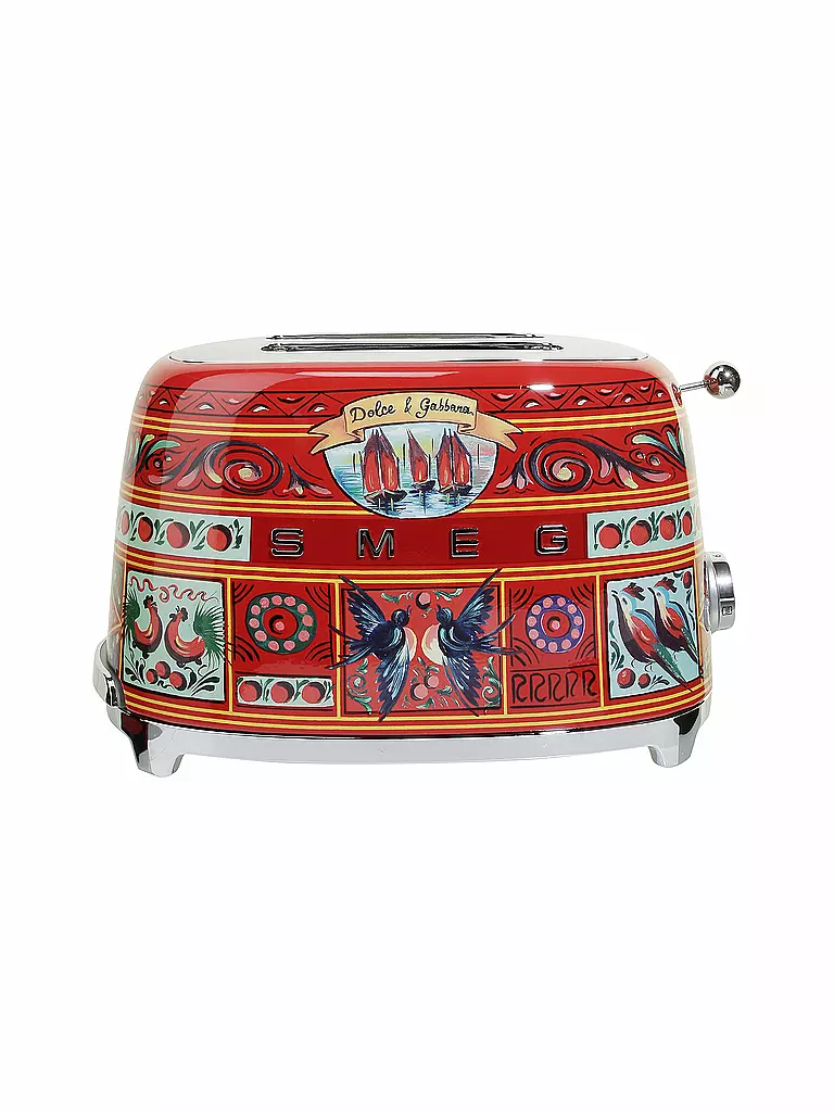 SMEG | Toaster (2 Scheiben) "Dolce Gabbana" TSF01DG (Rot/Dekor) | bunt