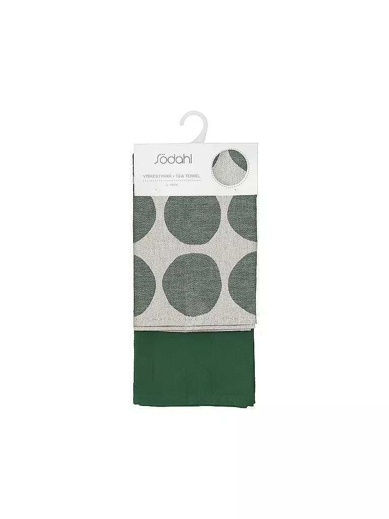 SOEDAHL | Geschirrtuch-Set 2tlg BUBBLES Pine Green | hellbraun