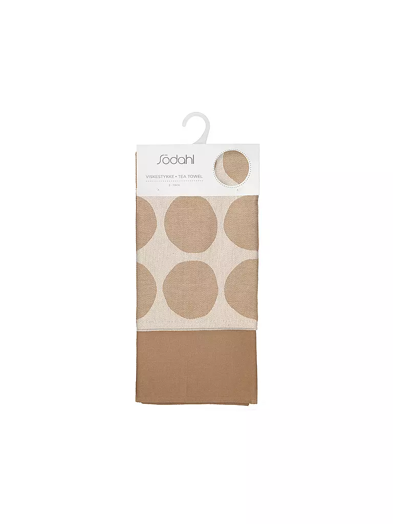 SOEDAHL | Geschirrtuch-Set 2tlg BUBBLES Warm Taupe | dunkelgrün