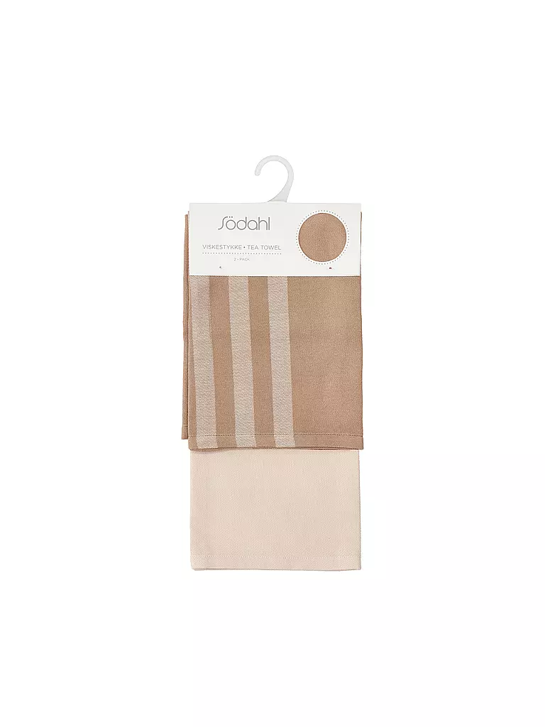 SOEDAHL | Geschirrtuch-Set 2tlg REFLECTION Warm Taupe | dunkelgrün