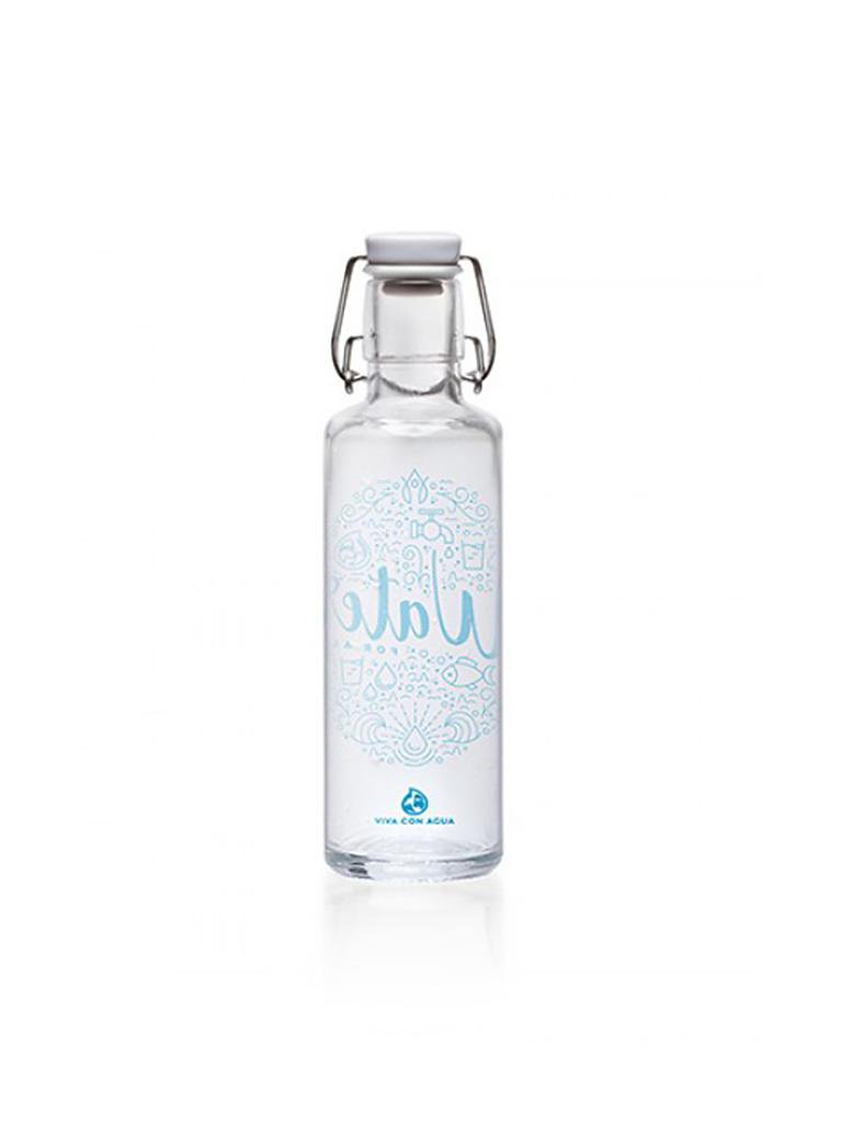 SOULBOTTLES | Trinkflasche "Viva con agua, viva con soul" 0,6l | transparent