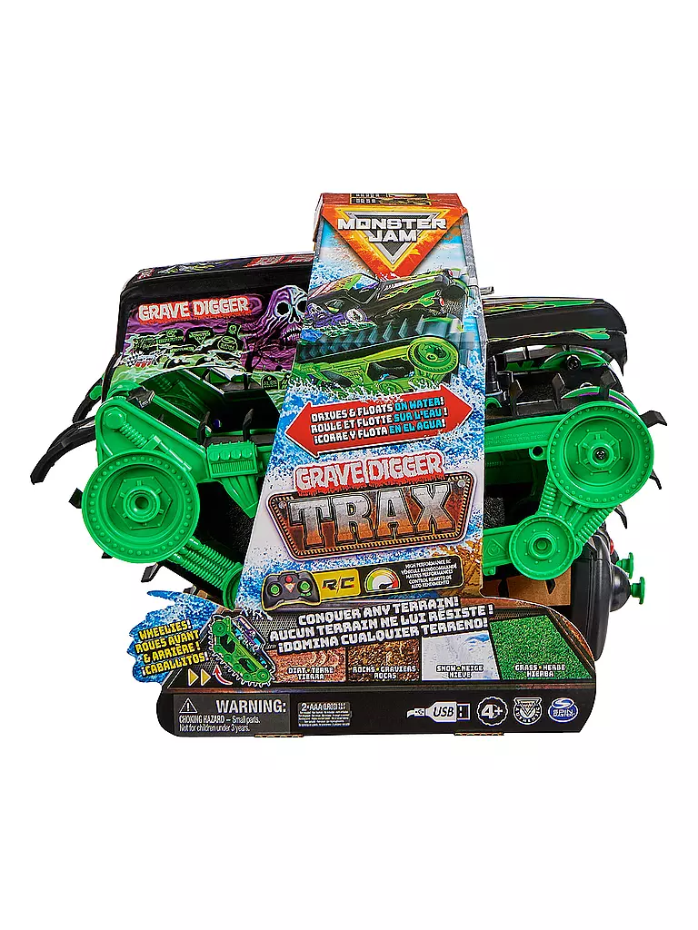 SPINMASTER | Monster Jam Ferngesteuertes Auto Grave Digger Trax RC Truck 1:15 | keine Farbe