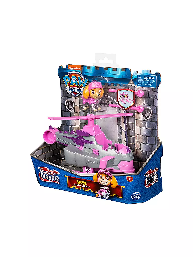 SPINMASTER | PAW Patrol Rescue Knights Basis Fahrzeug Spielzeugauto von Skye mit Welpenfigur | keine Farbe