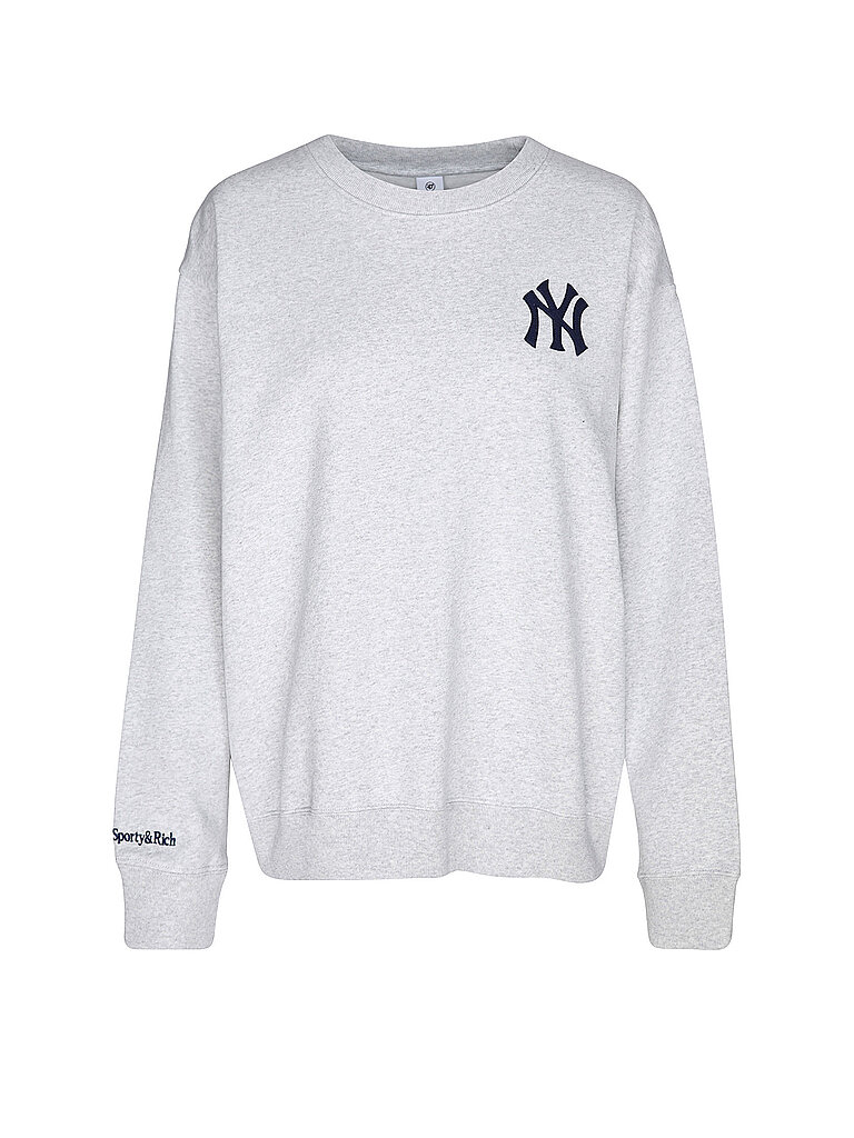 SPORTY & RICH Sweater HERITAGE YANKEES SERIF grau | L