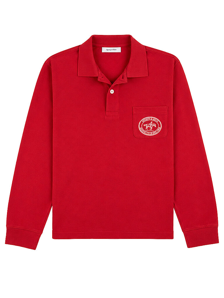 SPORTY & RICH Poloshirt RIDING CLUB rot | S