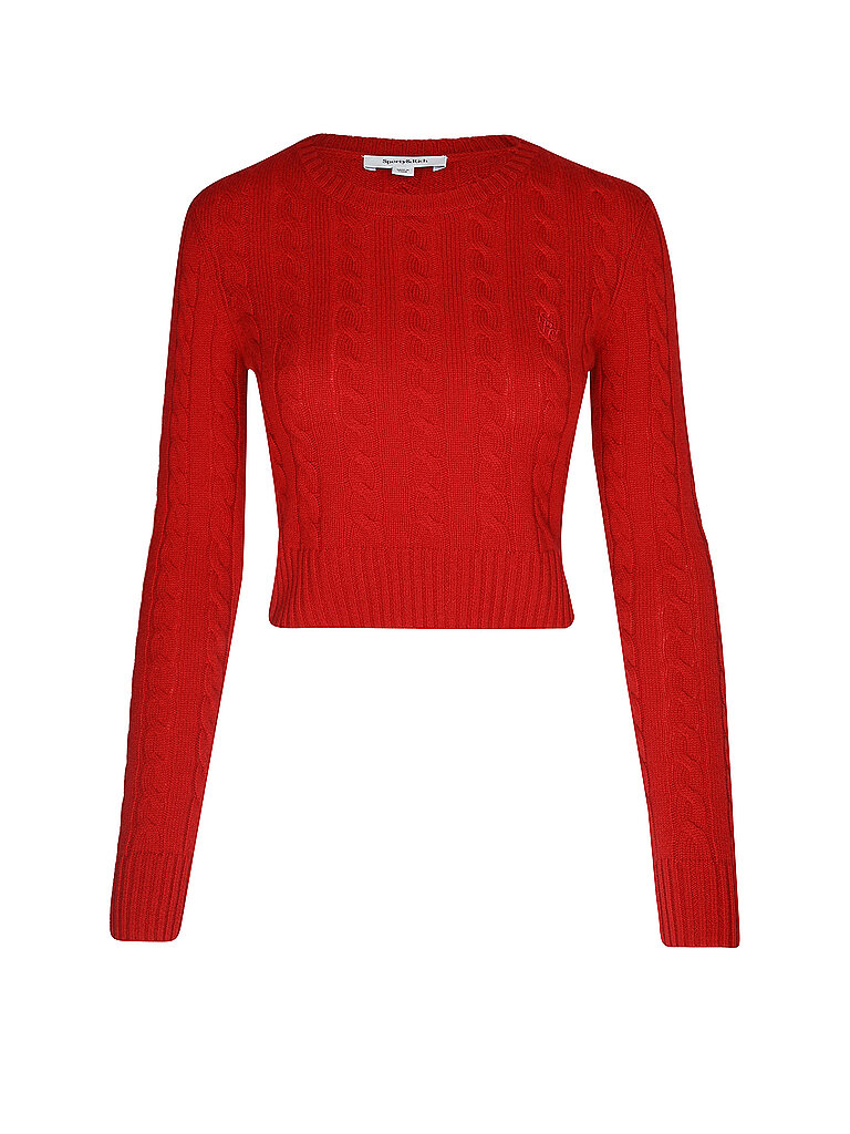 SPORTY & RICH Kaschmirpullover SRC CABLE  rot | XS