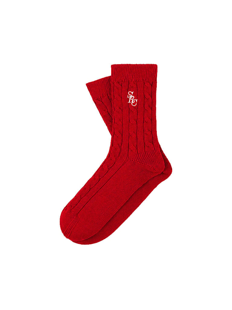 SPORTY & RICH Kaschmirsocken ruby  rot