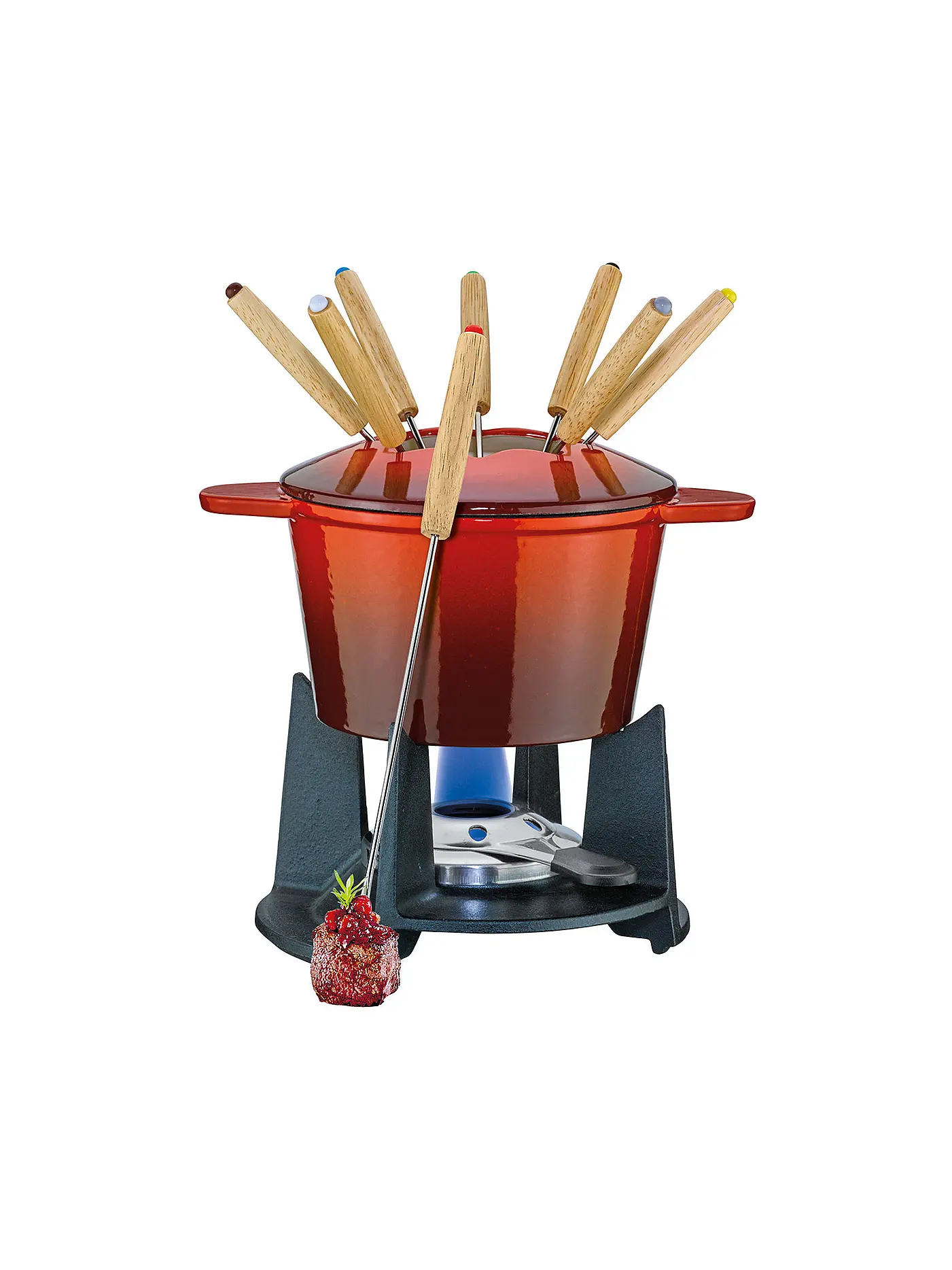 SPRING | Guss Fondue "Grenoble" (Schwarz Matt) | rot