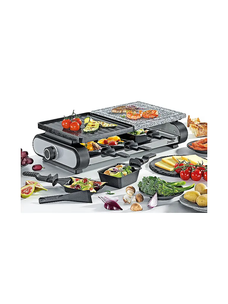 SPRING | Raclette für 8 Personen BASIC Edelstahl | silber