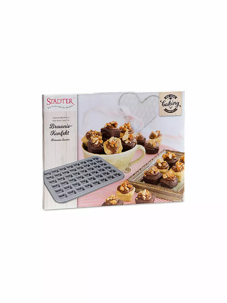 STAEDTER | we love baking - Brownie - Konfekt für 48 Stück | grau