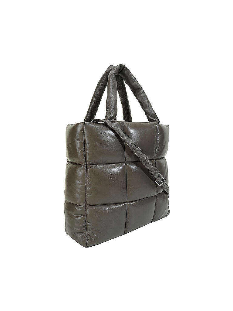 STAND | Ledertasche - Shopper Assante Puffy Bag | grün