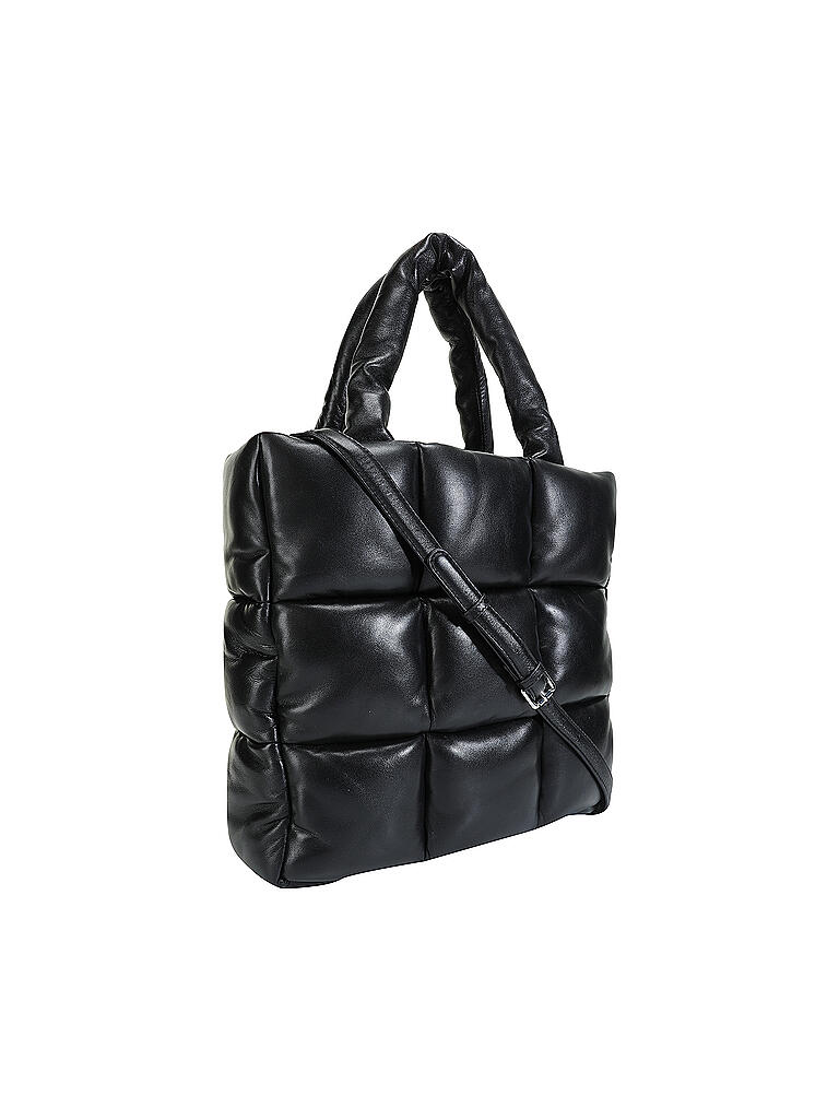 STAND | Ledertasche - Shopper Assante Puffy Bag | schwarz