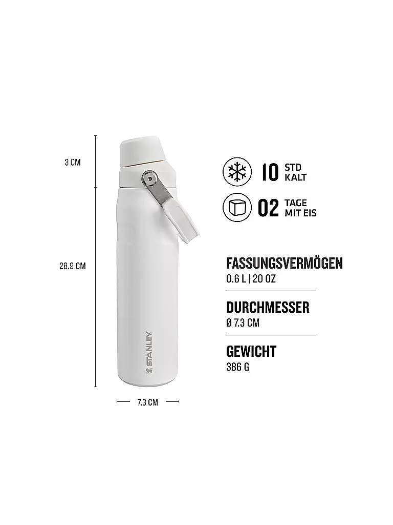 STANLEY | Isolierflasche - Thermosflasche ICEFLOW FAST FLOW BOTTLE 0,6l Frost | weiss