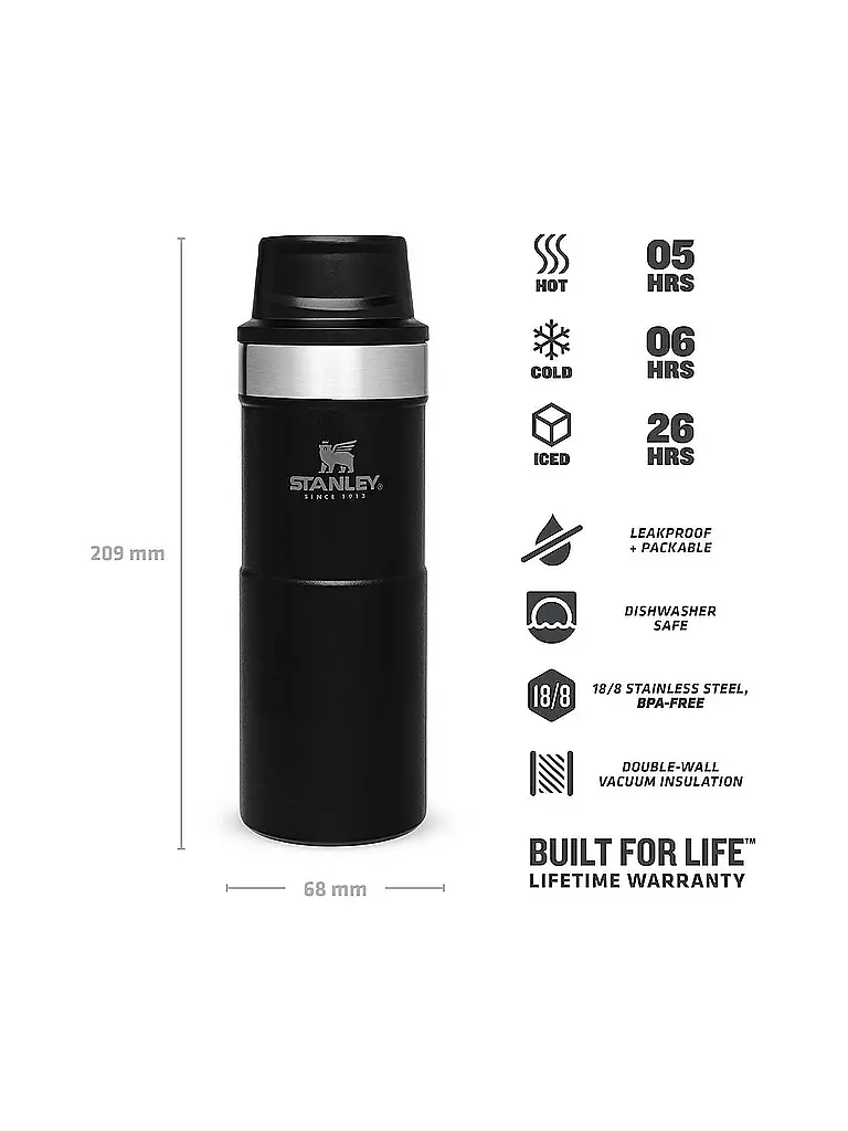 STANLEY | Trigger-Action Travel Mug 0,35l Schwarz | schwarz