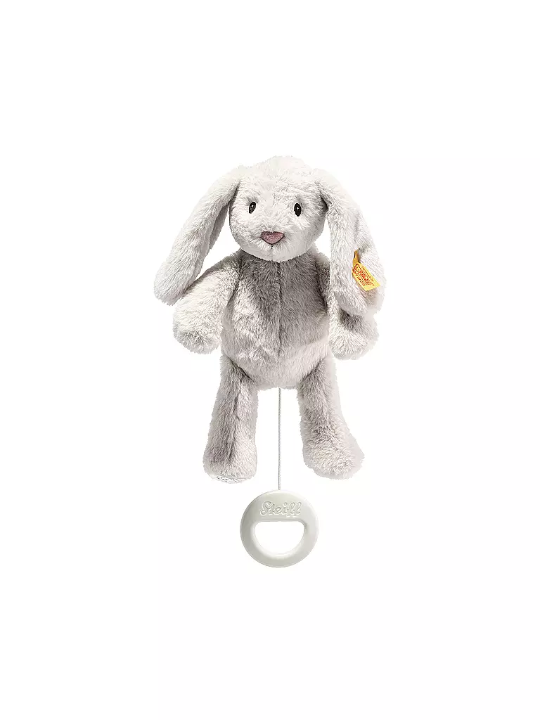 STEIFF | Soft Cuddly Friends My first Steiff Hoppie Hase Spieluhr 26cm | hellgrau