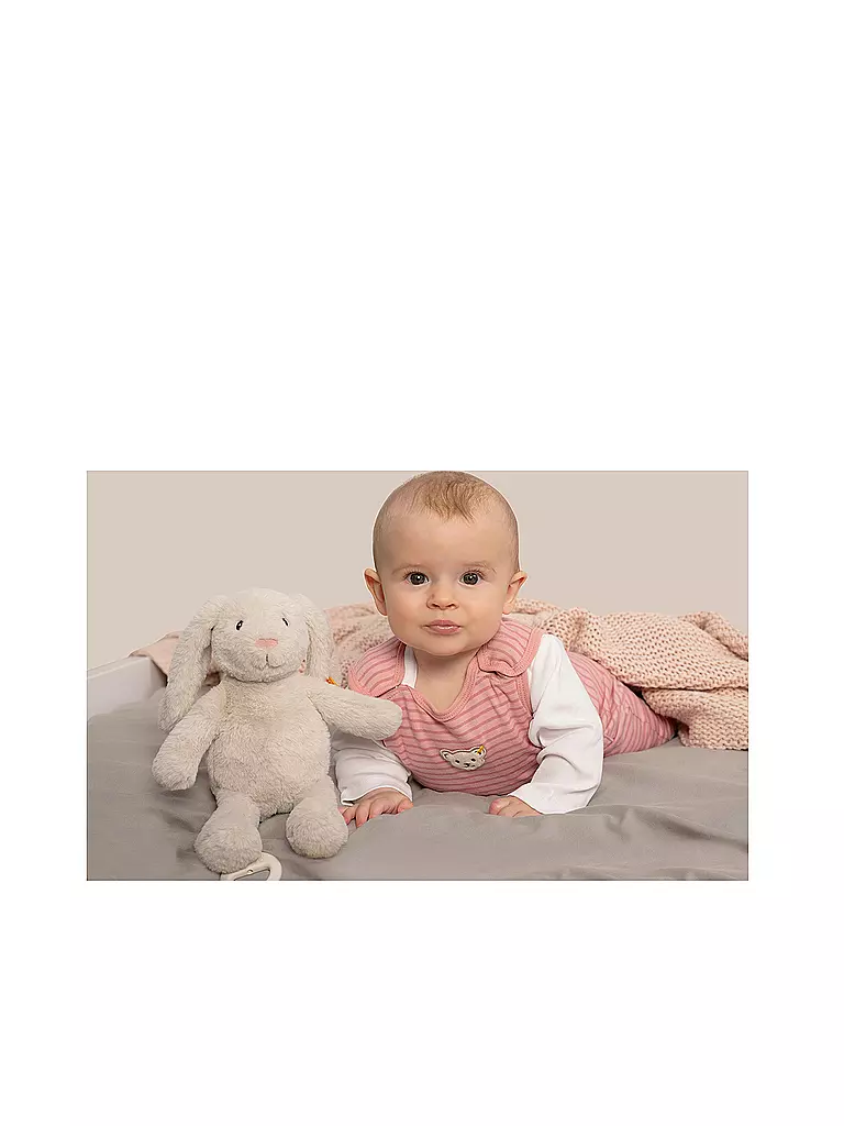 STEIFF | Soft Cuddly Friends My first Steiff Hoppie Hase Spieluhr 26cm | hellgrau