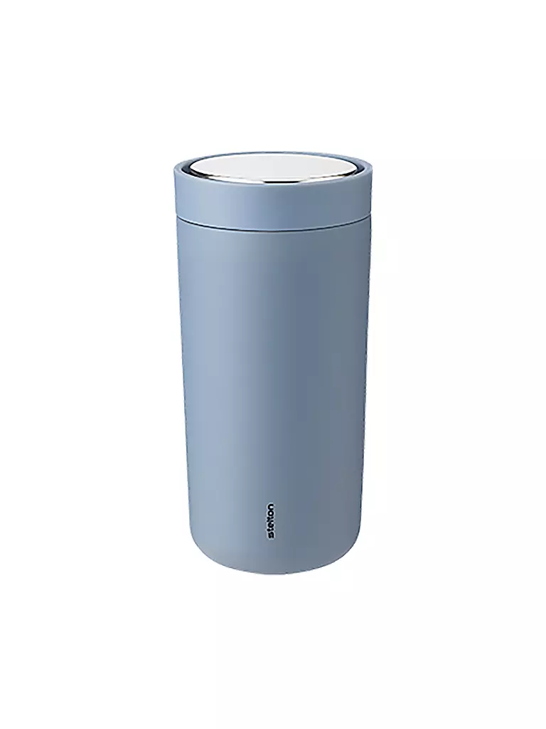 STELTON | Isolierbecher - Thermosbecher To Go Click Stahl Becher 0,4L Soft Dusty Blue | hellblau