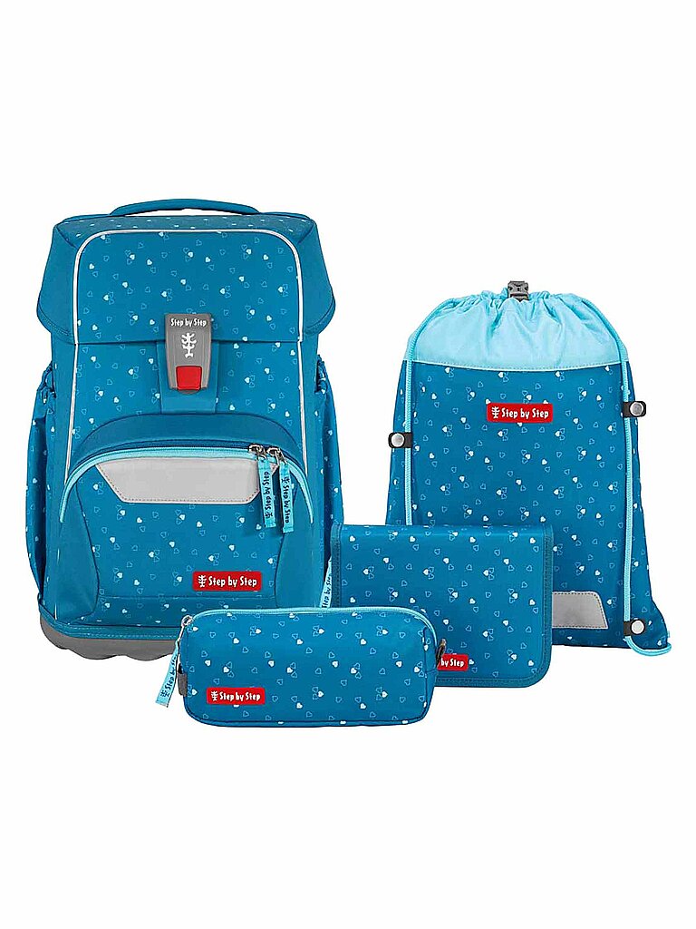 STEP BY STEP Schultaschen Set 4tlg BASIS Blue Hearts