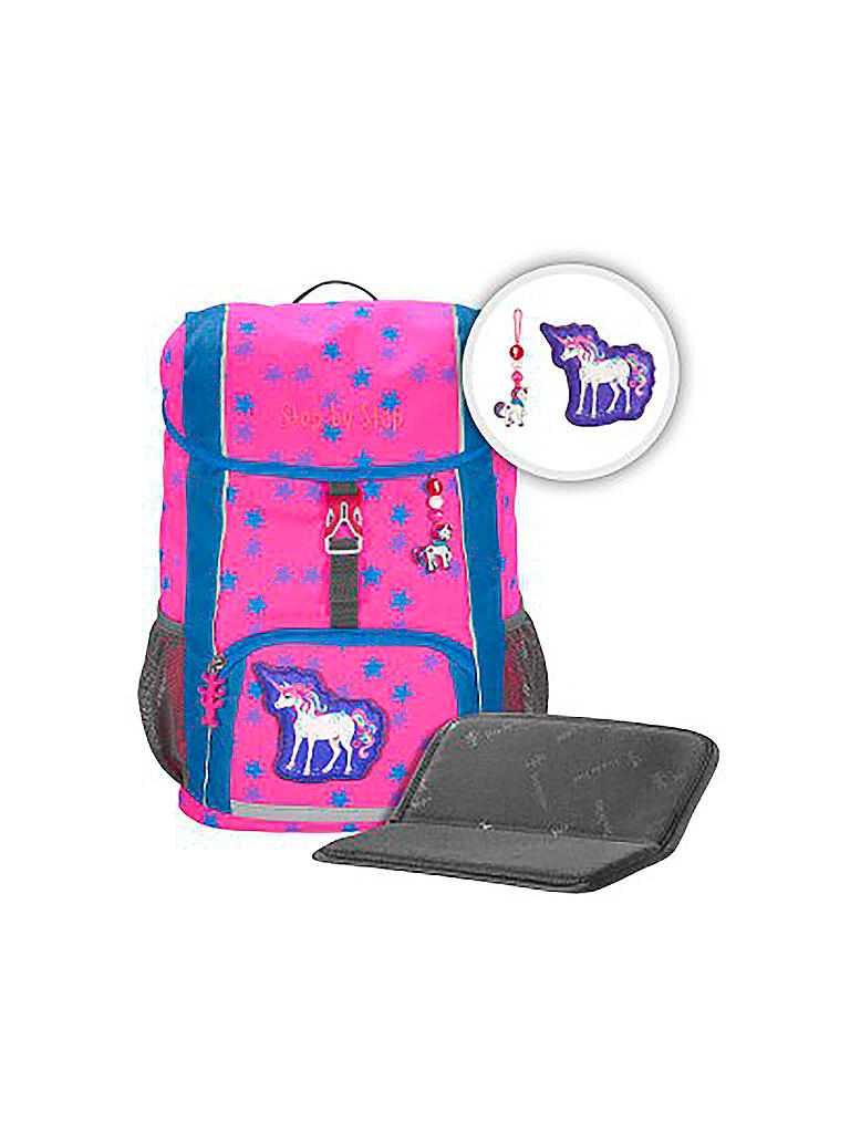 STEP BY STEP | KID Rucksack Set 3tlg NEON Colorful Unicorn | rosa