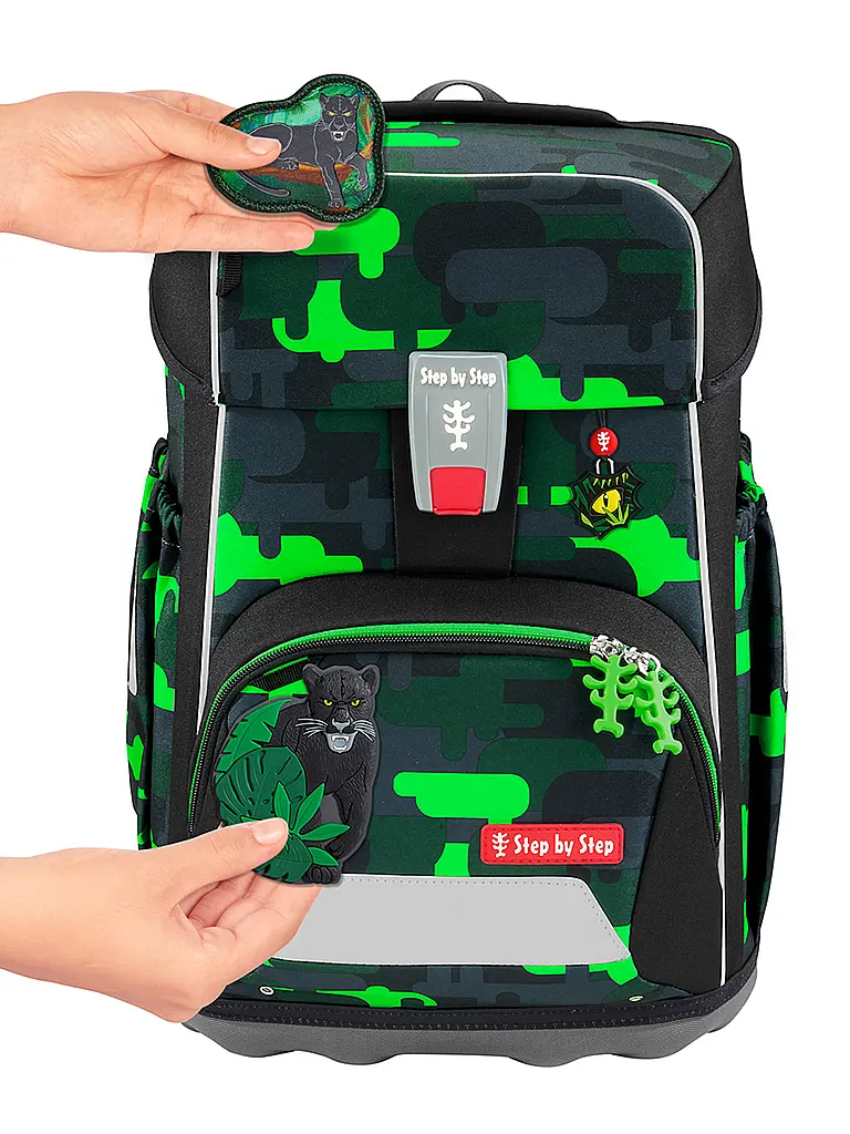 STEP BY STEP | Schulrucksack Set GIANT 5tlg. Black Cat Chiko  | Schwarz