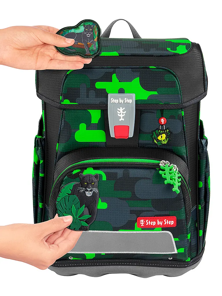 STEP BY STEP | Schultaschen Set 5tlg CLOUD Black Cat Chiko | Schwarz