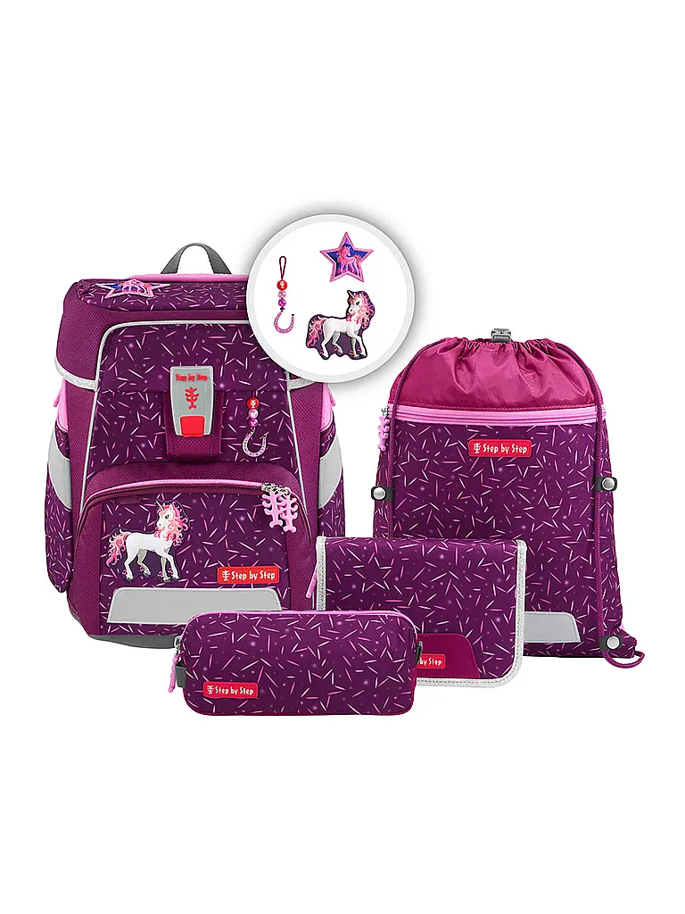 STEP BY STEP | Schultaschen Set 5tlg SPACE Pretty Unicorn | Beere