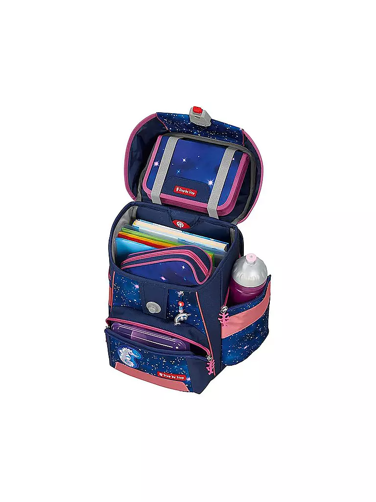 STEP BY STEP | Schultaschen Set 5tlg SPACE Reflect Star Seahorse Zoe | dunkelblau