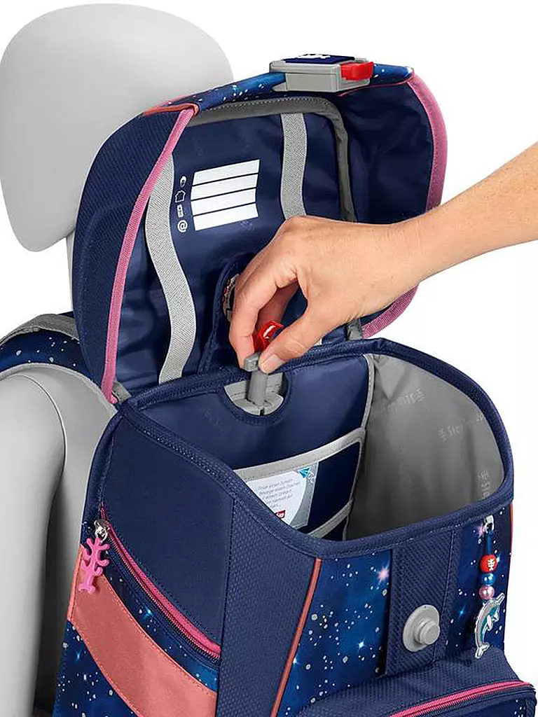STEP BY STEP | Schultaschen Set 5tlg SPACE Reflect Star Seahorse Zoe | dunkelblau