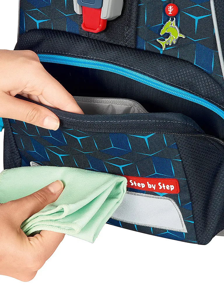 STEP BY STEP | Schultaschen Set 5tlg SPACE Shine Shark Dexte | Schwarz